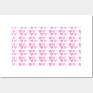 3 different abstract pink color heart shape pattern objects Posters and Art